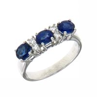Anneau Mirco Visconti Femme Anelli 3 Pietre in Or blanc Zaffiro 1.5 Ct LF428/Z - LF428/Z